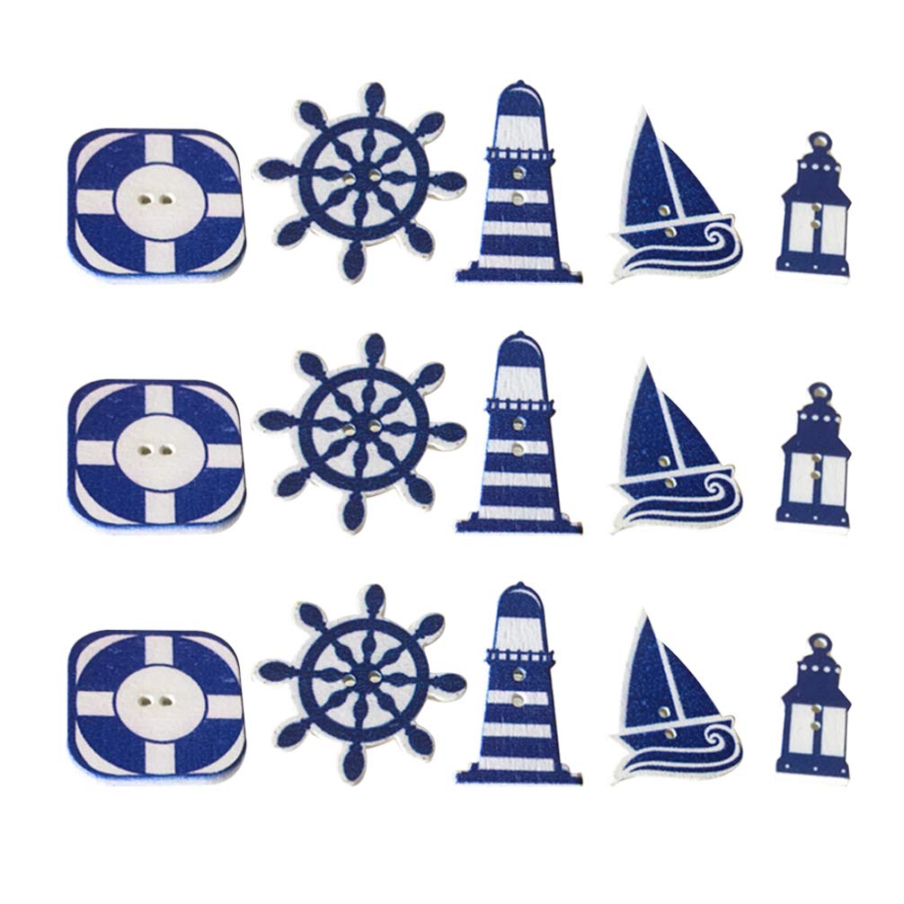 Boutons en bois ancre nautique pour personnaliser les vêtements d'enfants et tricots