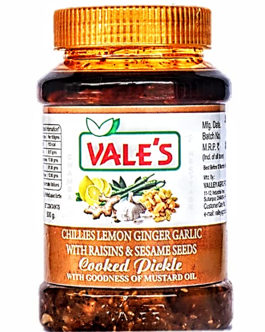 Chillies Lemon Ginger Garlic with Raisins & Sesame Seeds 500gms Cooked Pickle with Goodness of Mustard OIl (from VALES Since 1987) by Chamba Heritage (B09SFG18J5) Amazon Price History, Amazon Price Tracker