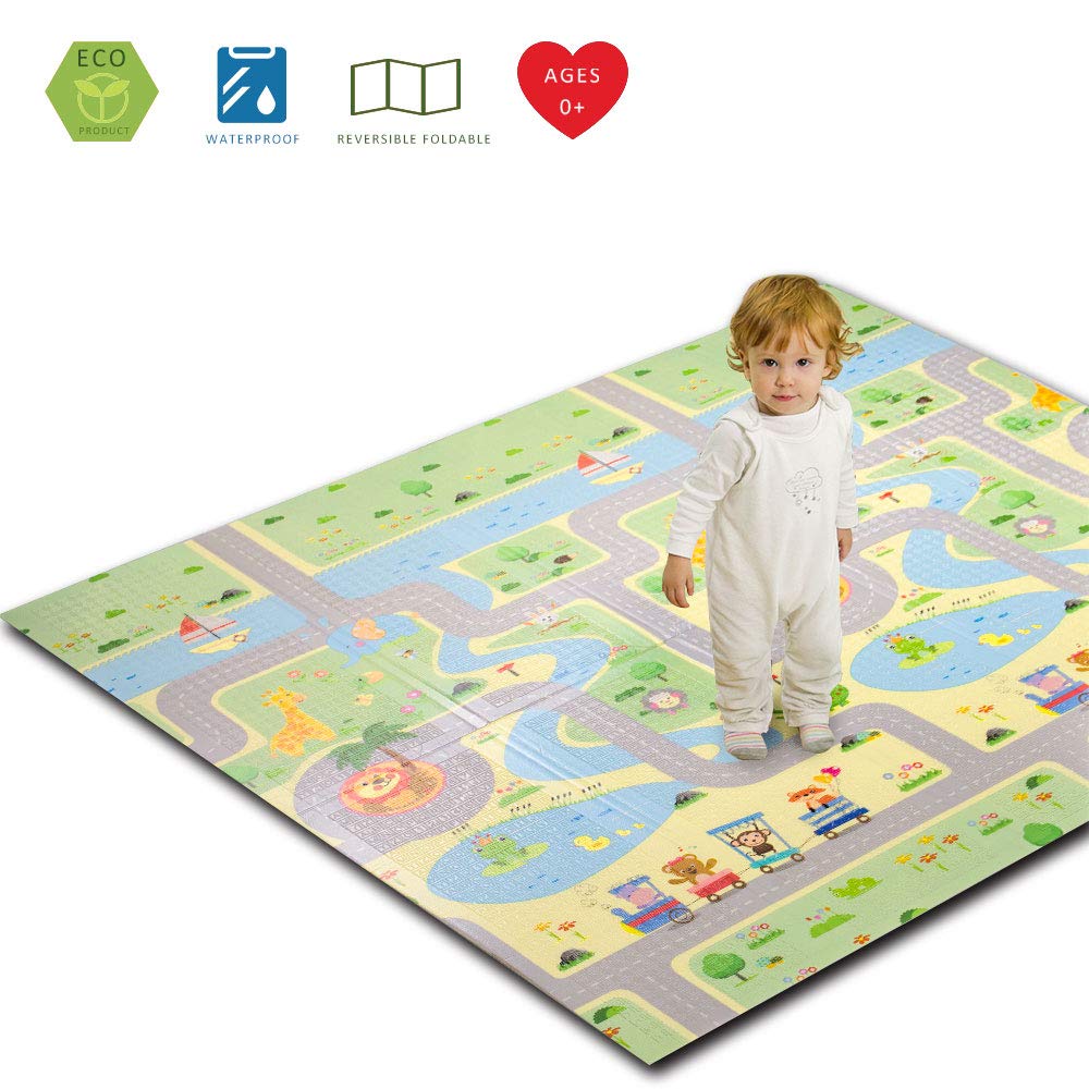 INFANTRAIN Foam Baby Mats for Playing Crawling Baby Care Mat Foldable Playmat for Toddlers