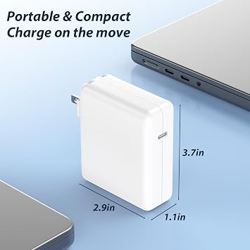 Mac Book Charger 140W GaN USB-C Fast Charger, PD Power Adapter for MacBook Pro 16 14, MacBook Air 15 13 M1 M2 M3 M4 M5 (2021-2026), with 6.6ft USB-C to USB-C Cable
