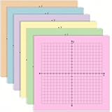 Graph Paper Sticky Notes Set, 6 Pastel Colors, 4x4 Inch Grid Pads, 20x20 Squares,4mm Grid Lines,Student Supplies, Math Coordinate Plane Notes for School,Office Essentials 300PCS