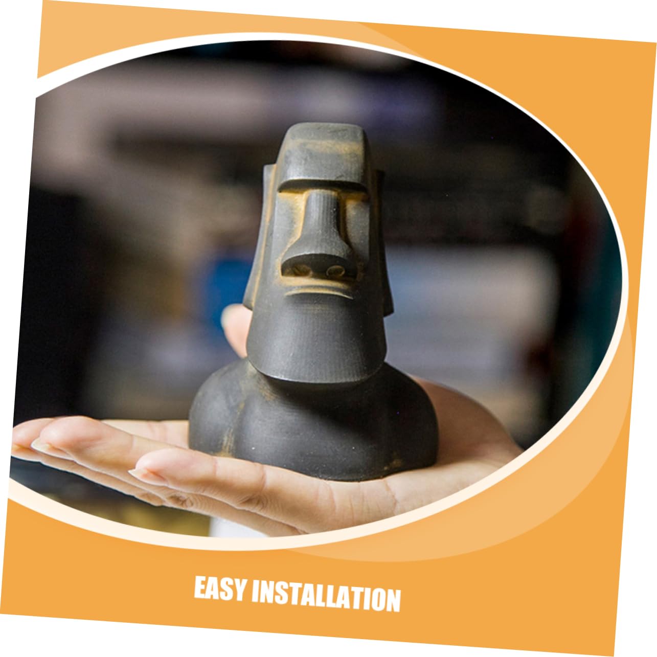 Abaodam Decorazione in Resina Isola Pasqua Statuetta Moai Da Giardino o Ufficio Design Sabbia o Versatile Per Interni Ed Esterni