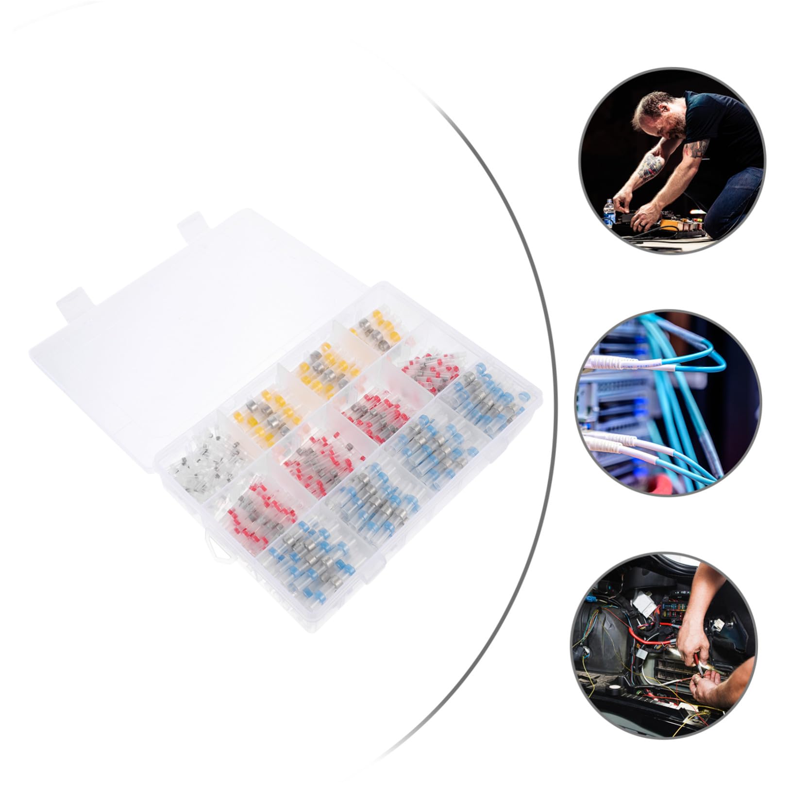 Cabilock 400 pezzi Connettori Elettrici Isolati Autosaldanti con Guaina Termorestringente Terminali Giunto Saldare Impermeabili per Fili Auto e Progetti Domestici