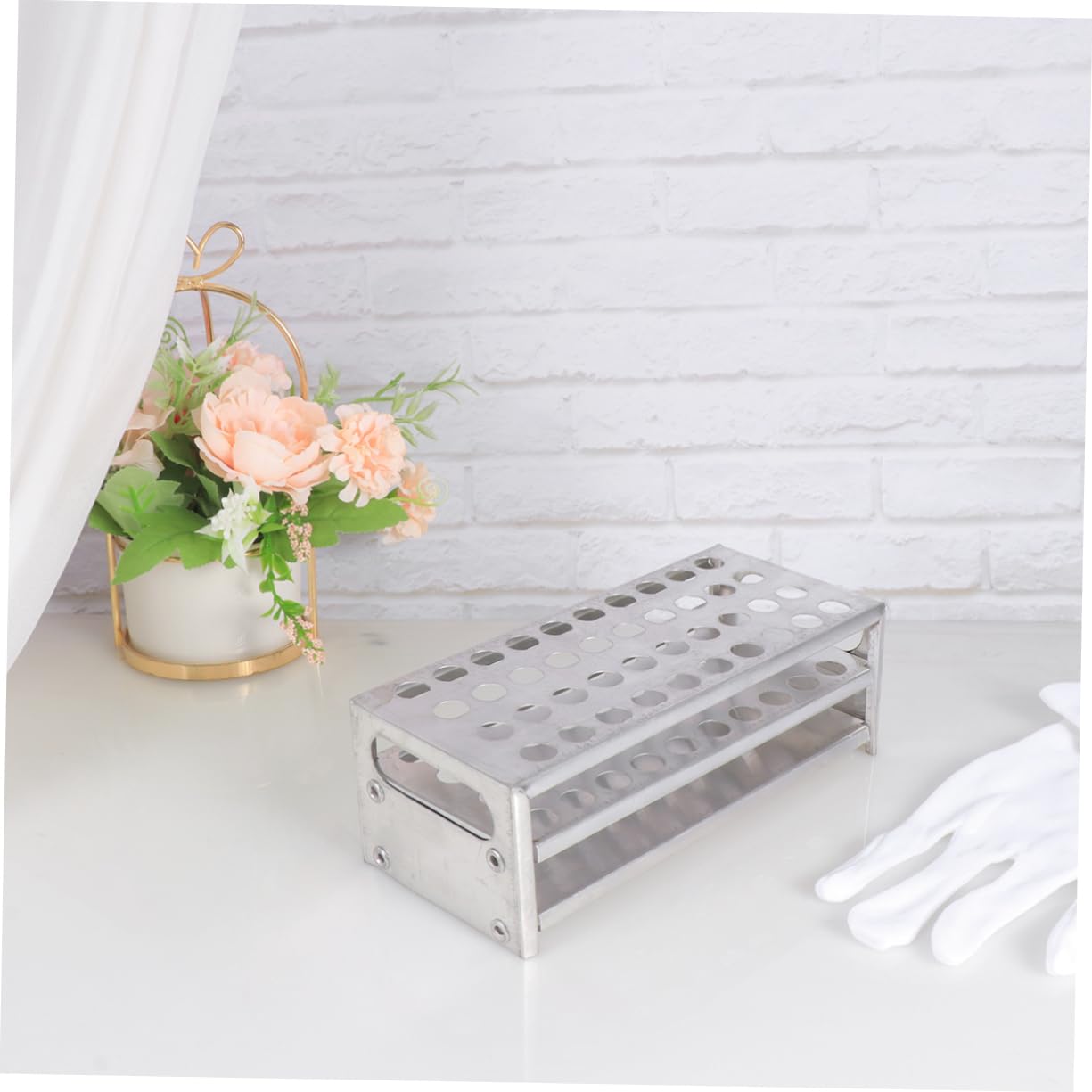 MUSISALY Test Tube Rack Tube Holder for Laboratory 40x12.5 Aluminum Easy to Clean Essential Lab Accessory