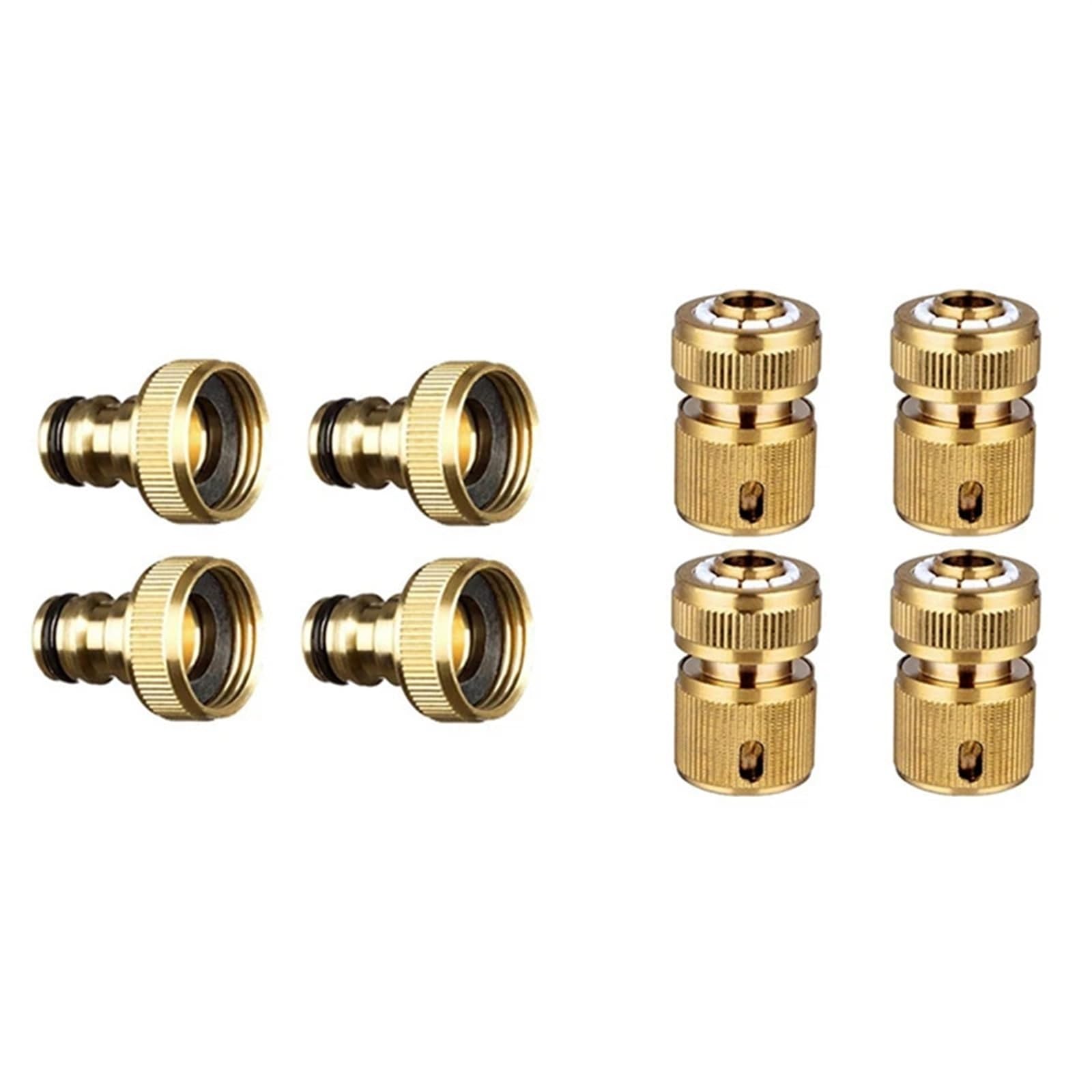 4 Pezzi Connettore For Tubo Dell'acqua Da Giardino Raccordo Rubinetto Maschio Connettori E 4 Pezzi Connettore For Tubo In Ottone Estremità Del Tubo Connessione Rapida