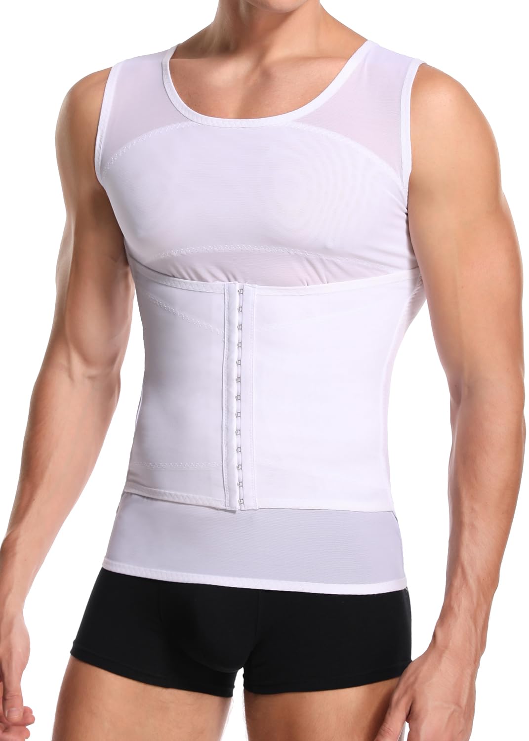 Débardeur Gainant pour Hommes Chemise de Compression sans Manches Ventre Plat Gaine Amincissante Posture Shirt Body Shaper