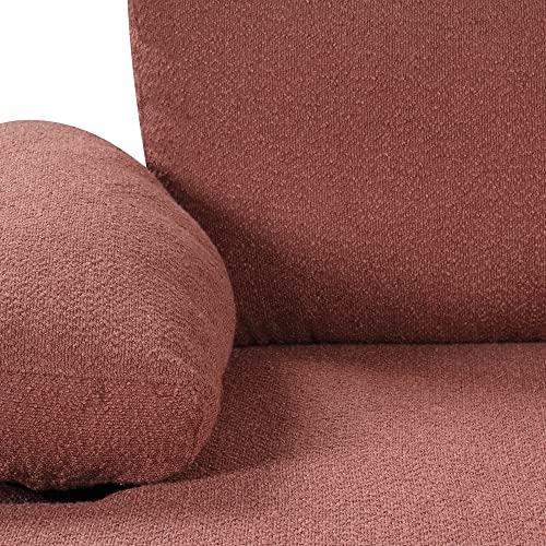Casa Andrea Milano Modern Large Boucle L-Shape Sectional Sofa, With Extra Wide Chaise Lounge Couch, Terra Cotta #TOP5