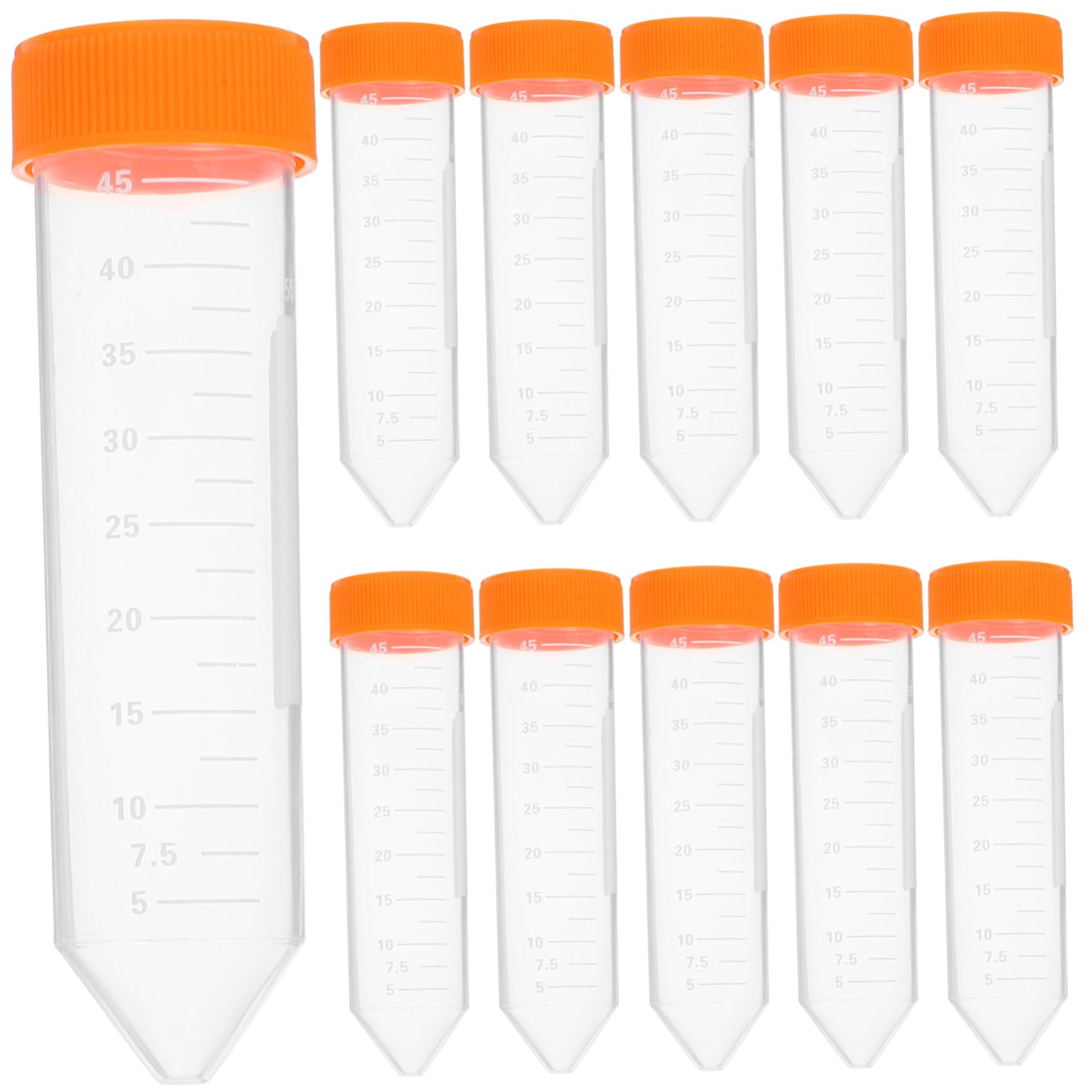 UKCOCO Provetta Centrifuga da Laboratorio 50ml Arancia Scala, 50 Pezzi