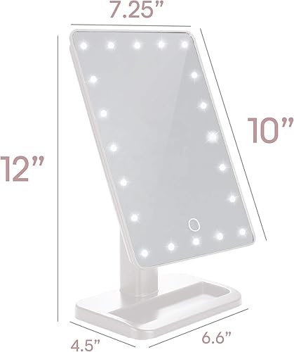 Miniatura 7 de Aduro Espejo de maquillaje con luces y altavoz Bluetooth U-Reflect Beauty LED inalámbrico giratorio inteligente Home Audio Mirror con bandeja blanco