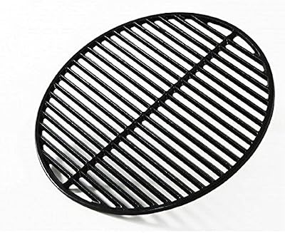 RCK Sales Compatable with Big Green Egg Charcoal Grill Cast Iron Coated Dual Cooking Grate 18 3/16