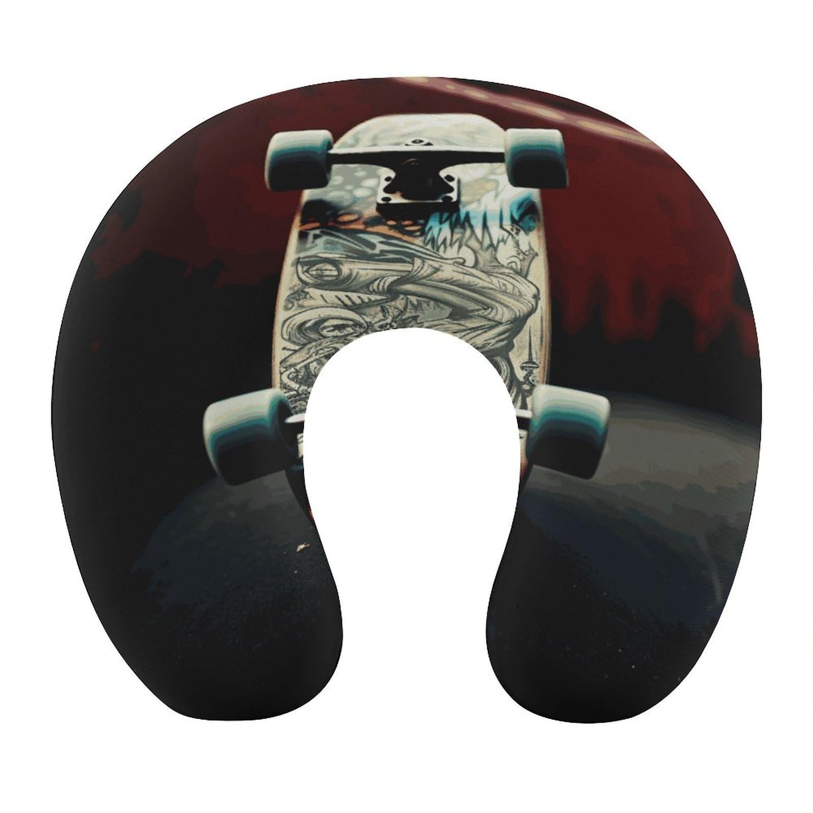 Almohada en forma de U, núcleo de almohada de espuma viscoelástica, cojín, proporciona apoyo para el cuello, almohada de viaje, adecuada para aviones, coches, hogares y oficinas.