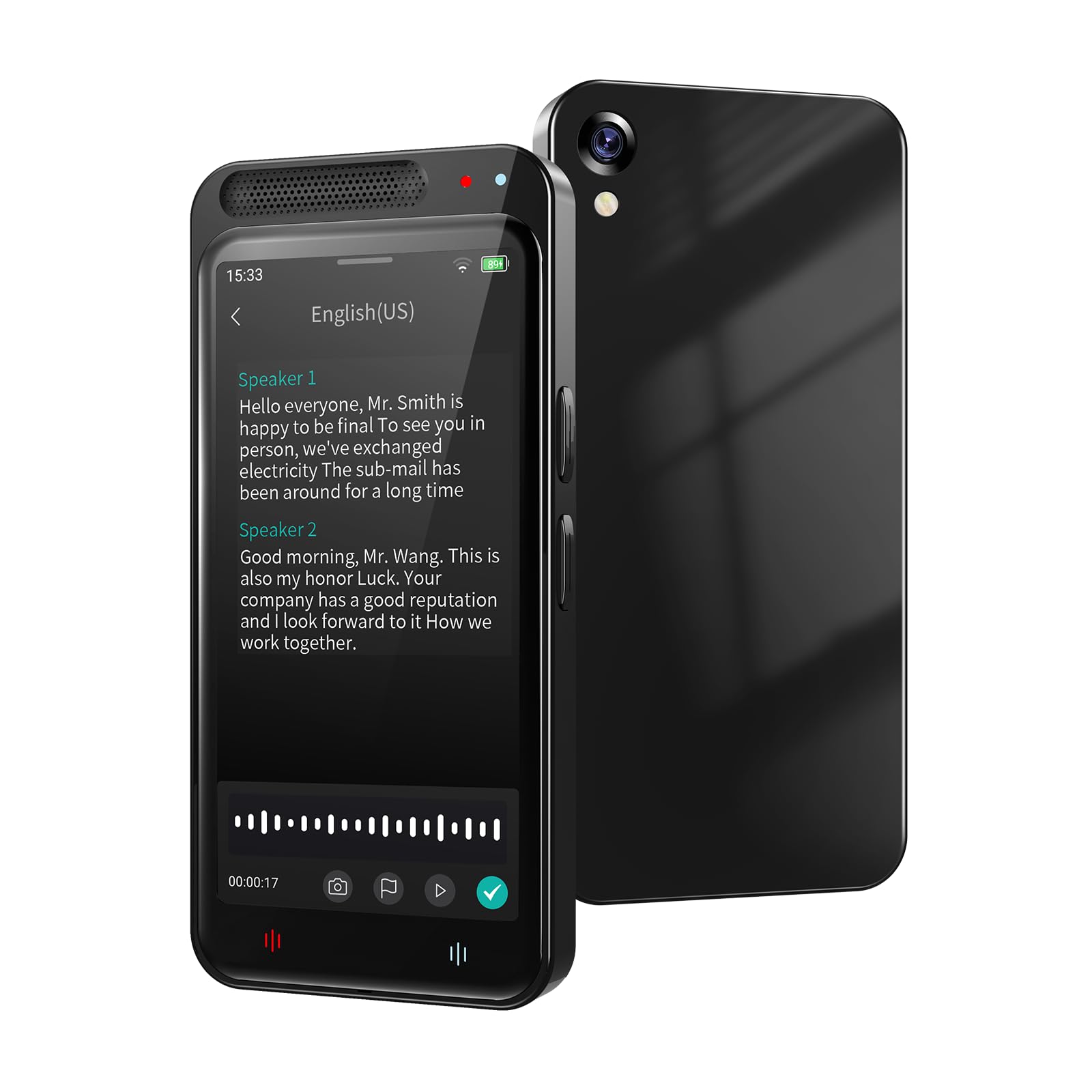 80GB AI Digital Voice Recorder with Playback, Smart Digital Audio Recorder with Transcription to Text, Voice Activated Recorders for Lectures Meetings Interviews Black