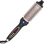Curling Iron Thermal Brush 1.5 Inch Global Voltage Travel-Friendly with Digital Display Temperature Ceramic Tourmaline Ionic Quick Heated Round Bush Suitable for Medium and Long Hair