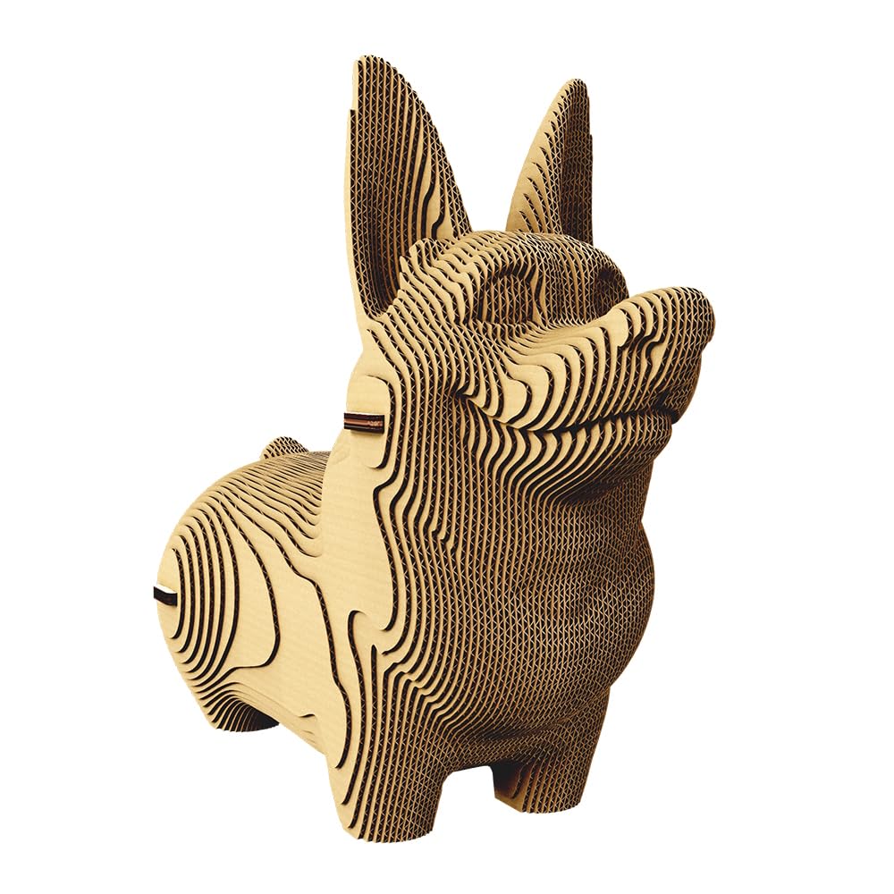 Chien Corgi Puzzle 3D en Carton – Maquette à Monter | 70 Pièces, 21 × 18 × 9 cm – Kit Sculpture DIY à Peindre, Matériaux Recyclés, Ados & Adultes, Idée Cadeau Déco
