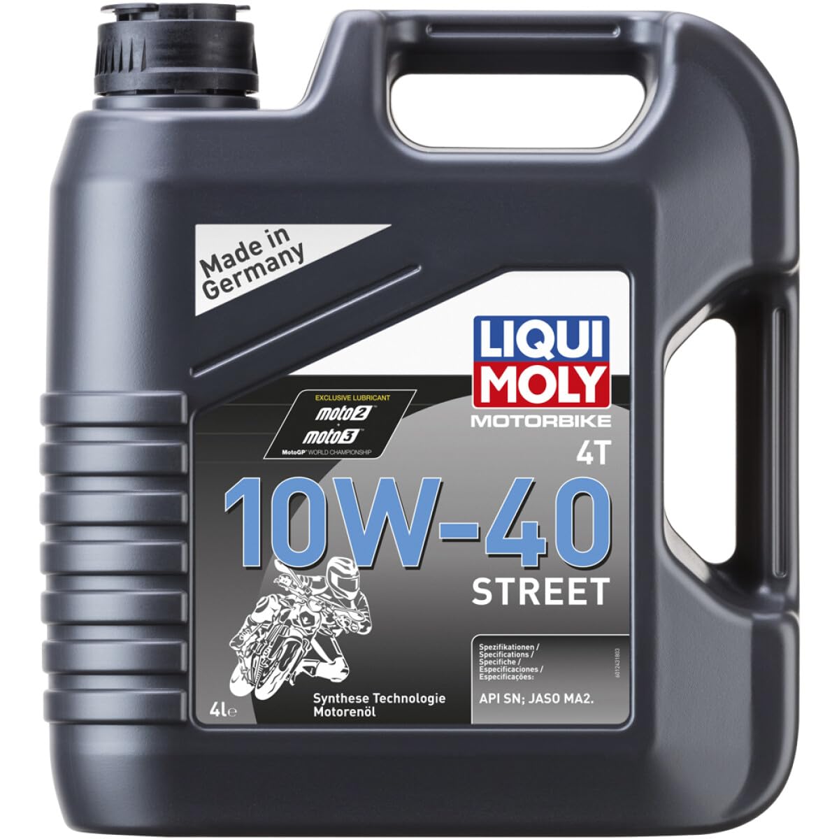 LIQUI MOLY Olio motore Motorbike 4T 10W-40 Olio parzialmente sintetico 4 L Compatibilità con YAMAHA MOTORCYCLES XVZ TDM MAXSTER CRYPTON FZ