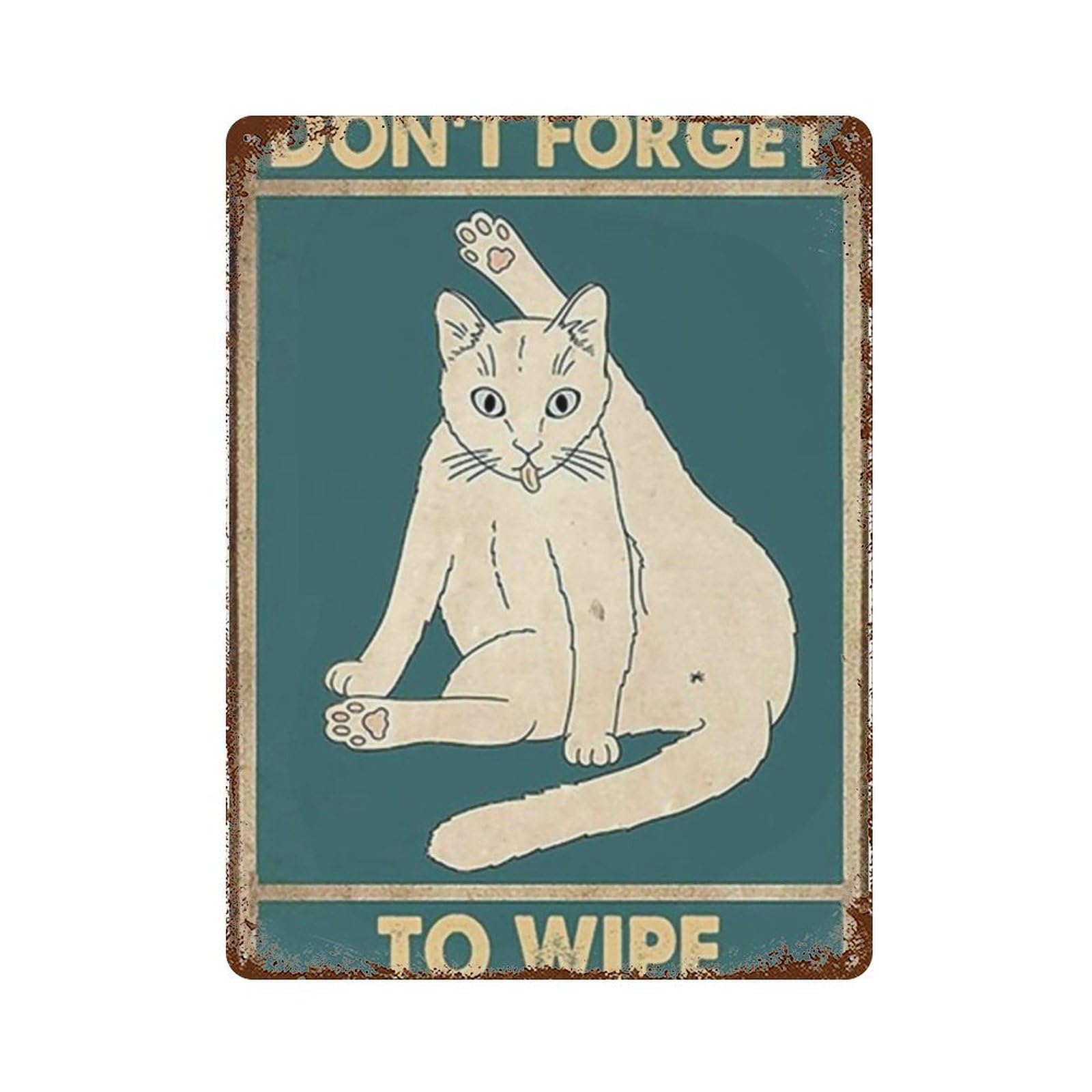 YHGERTKU Retro Funny Retro Cat Wall Art Retro Iron Vintage Metal Tin Sign Poster Modern Decor for Living Rooms Gift 40x30cm