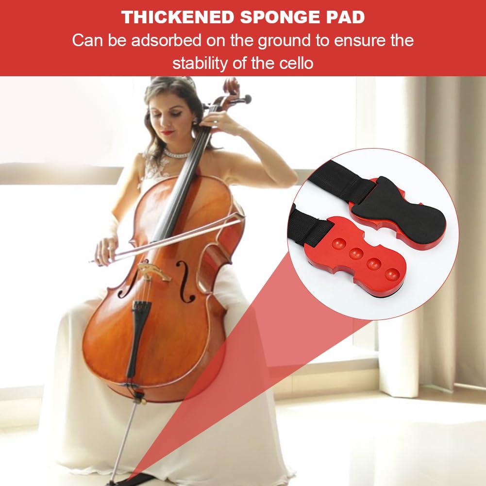 Cale Pique Violoncelle, Support D'Ancrage Pour Violoncelle, Violoncelle Anti DéRapant Support, Sangle AntidéRapante pour Violoncelle, Planche Violoncelle, Anti Dérapant, 4 Trous, Sangle en Nylon