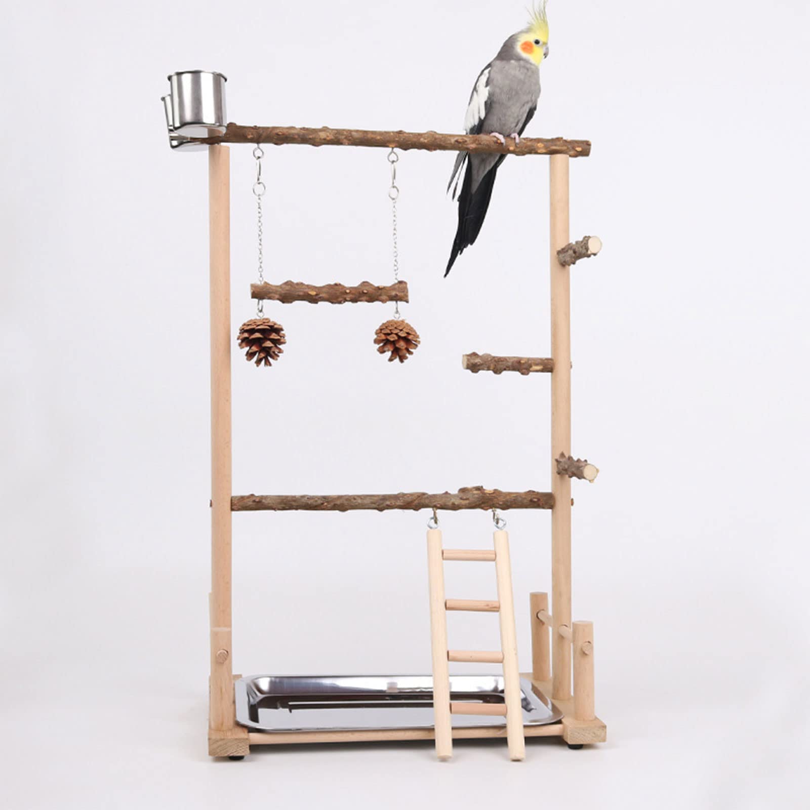 Kletterspielzeug für Vögel, Vogelseil, Kletterdekoration, Schaukeltraining, Sitzstange, Papageienkäfig, Spielzeugtablett, Kauen, Vogelstange, Ständer für Käfig