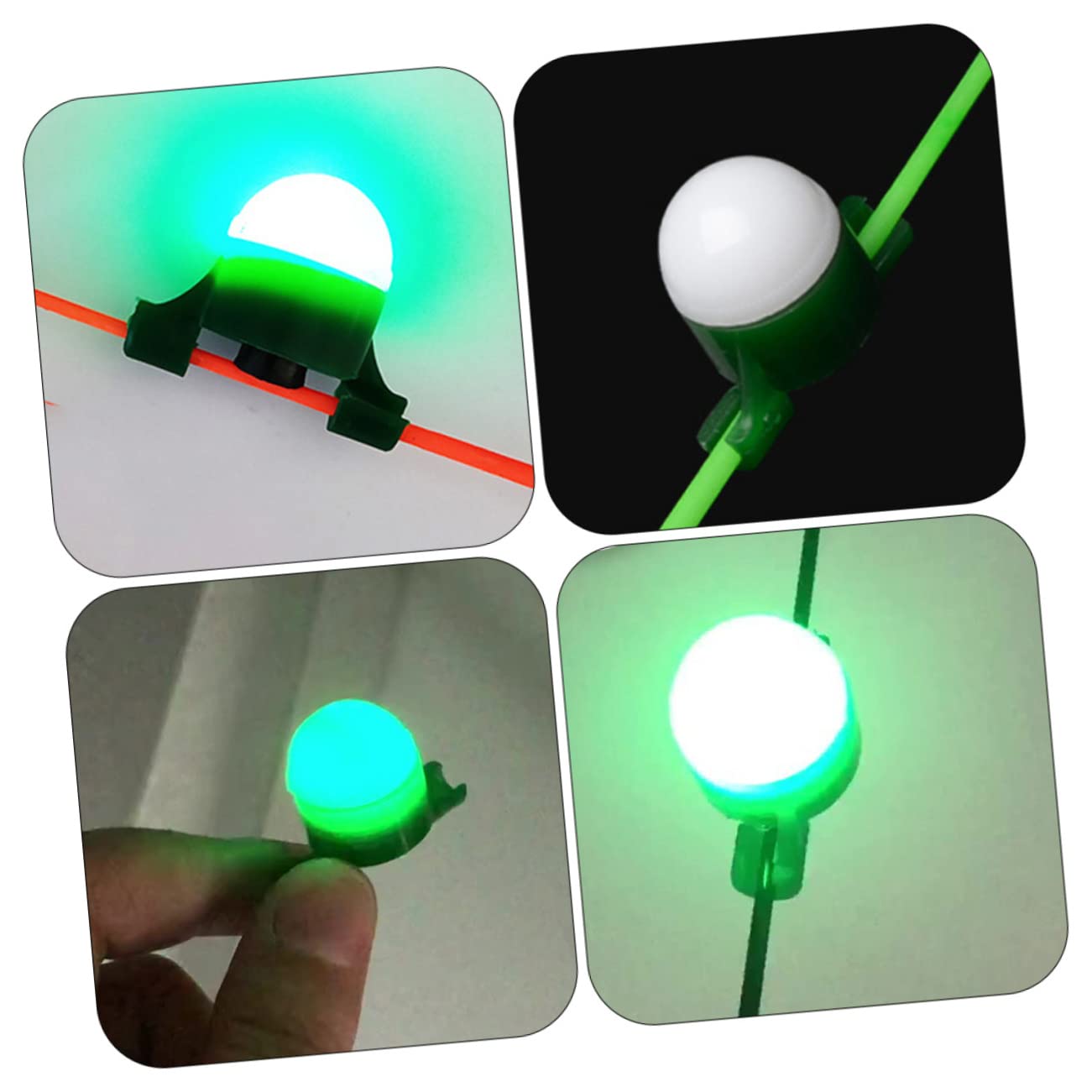 HEMOTON Luce di Allarme dell'asta di Mare Canna da Pesca Leggera Pesca Notturna con Bastoncini da Pesca Lampada da Pesca Professionale Lampada di Allarme Pesca plastica Verde