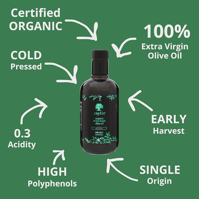 Zeytin Aceite de Oliva Extra Virgen 500 ml Botella miniatura 4