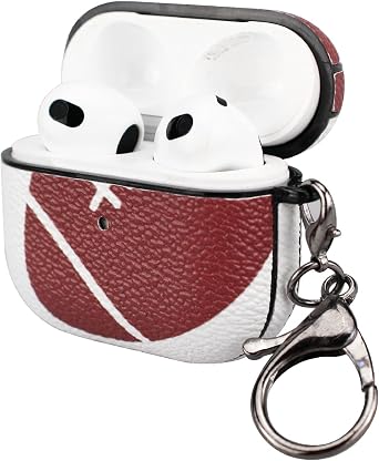 Soccer Case for AirPods Case Cover,Anti Scratch Football AirPods 3 Case Cover,with Keychain Front led Visiblenot pro 3