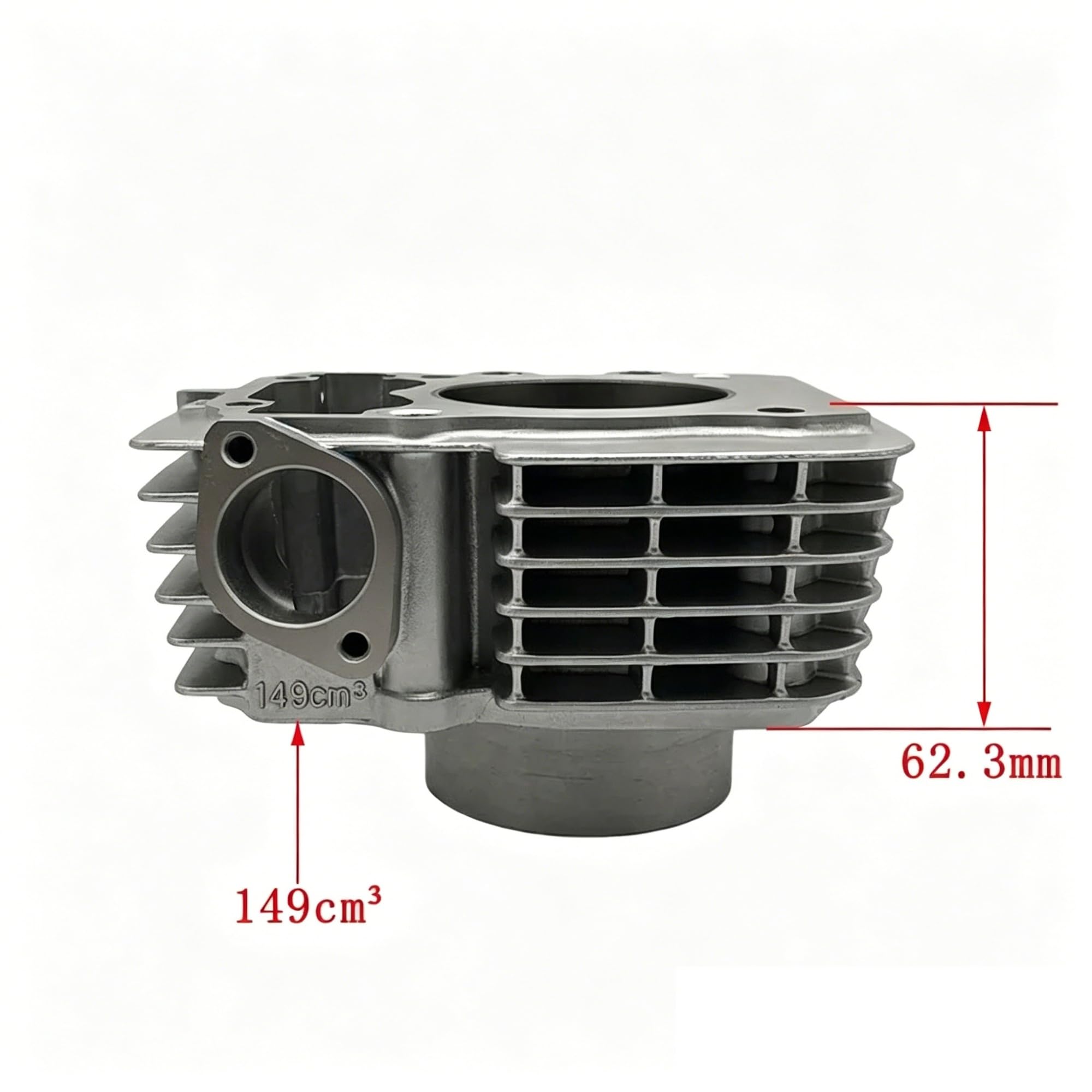 Kolbenring 63,5 Mm Aluminium-Motorrad-Kolben-Zylinder-Kit Für XR150 Für CBF150 Upgrade 185 Cc Motorkolben(Silber)