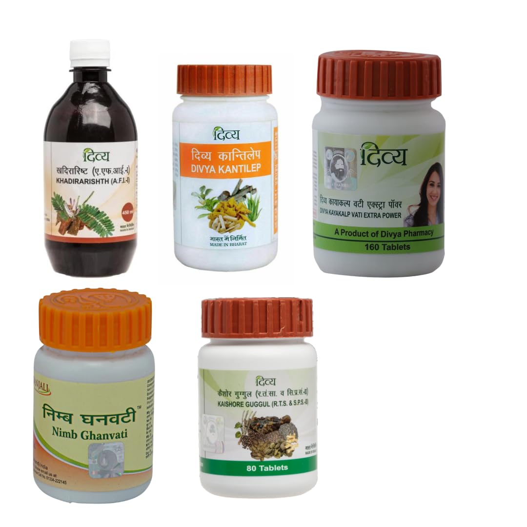 Generic Patanjali Divya Ayurvedic Supplement to Support Clear Skin (2 Month Pack), 0.2 Ounce (Pack of 5)