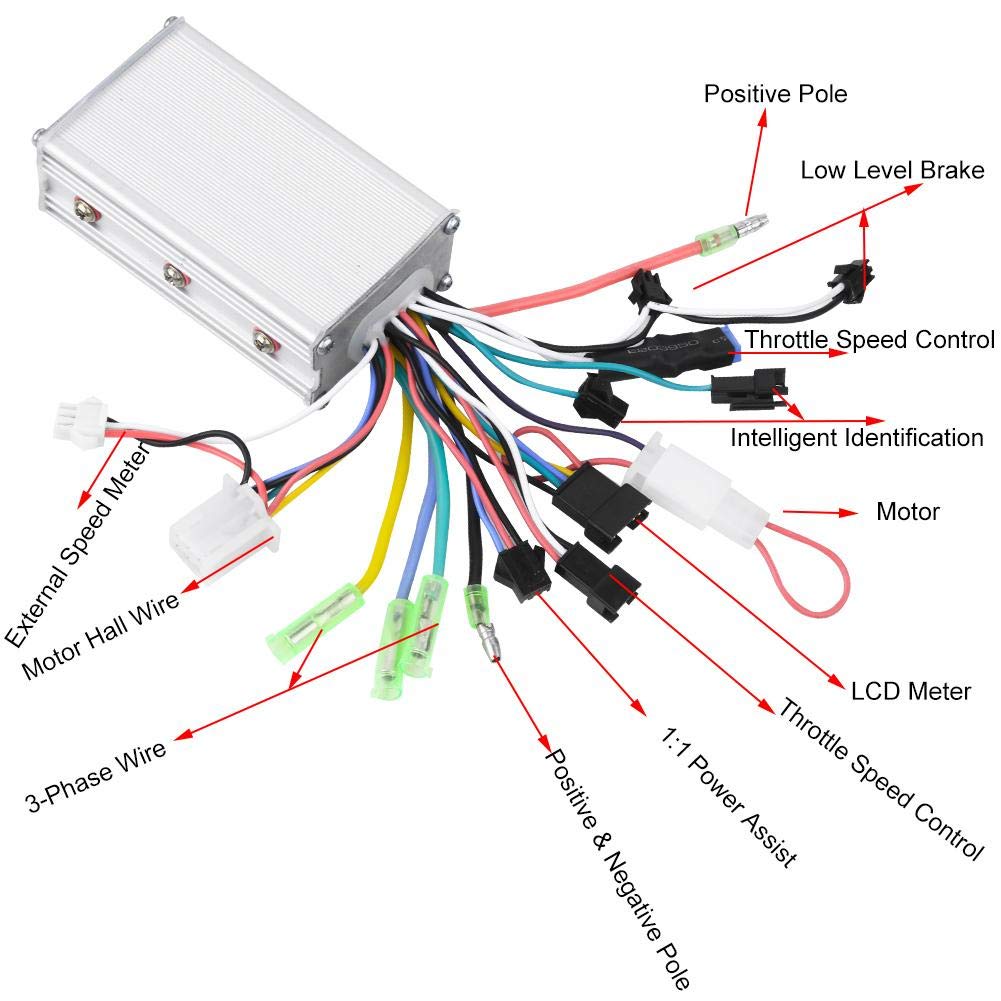 Kit Panneau LCD pour Contrôleur Moteur Brushless, Boîte de Contrôle sans Balais, Réglage de Vitesse et Frein pour Vélo Électrique et Scooter, 36V/48V 250W/350W