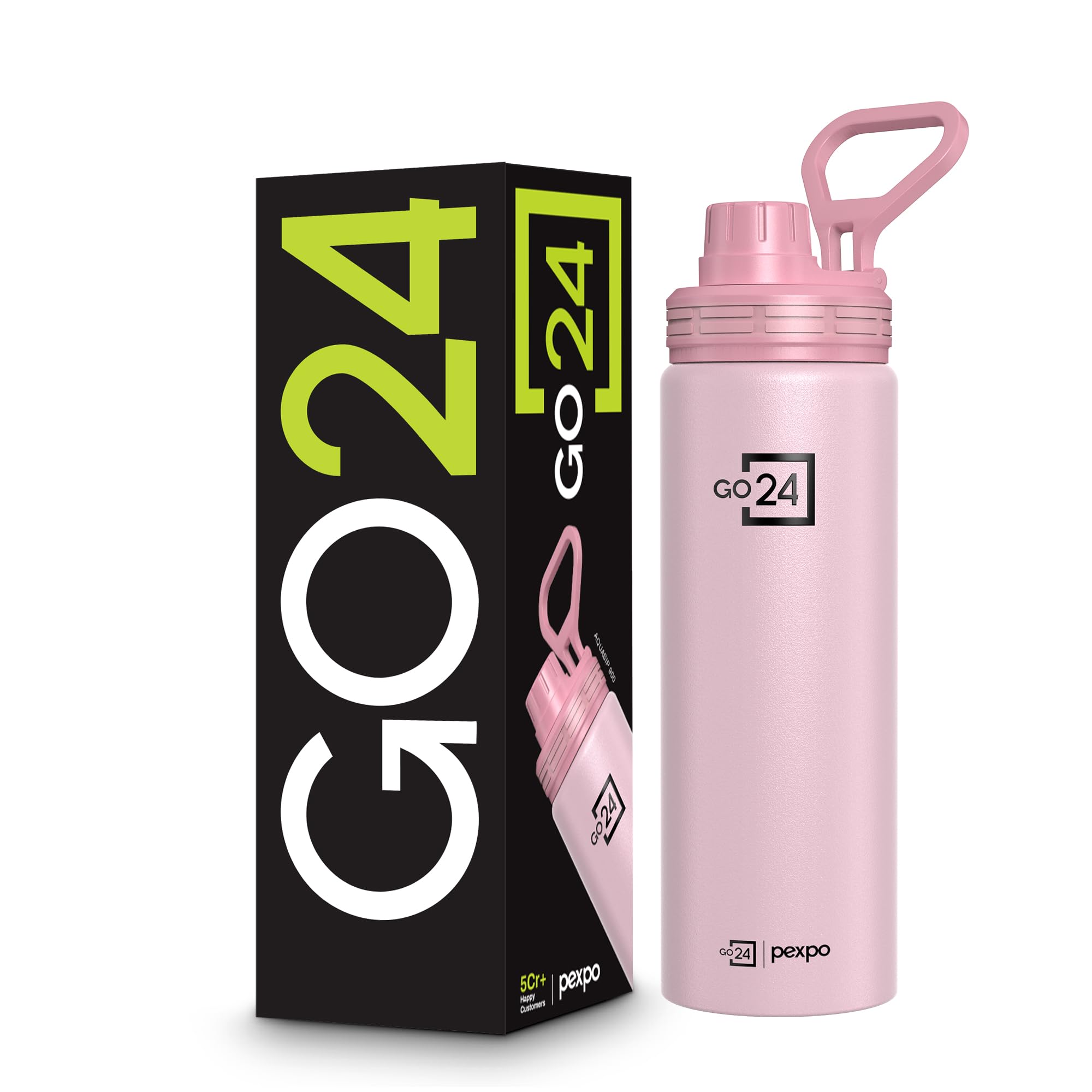 Go24 pexpo Stainless Steel Water Bottle Aqua Sip Baby Pink 800ml