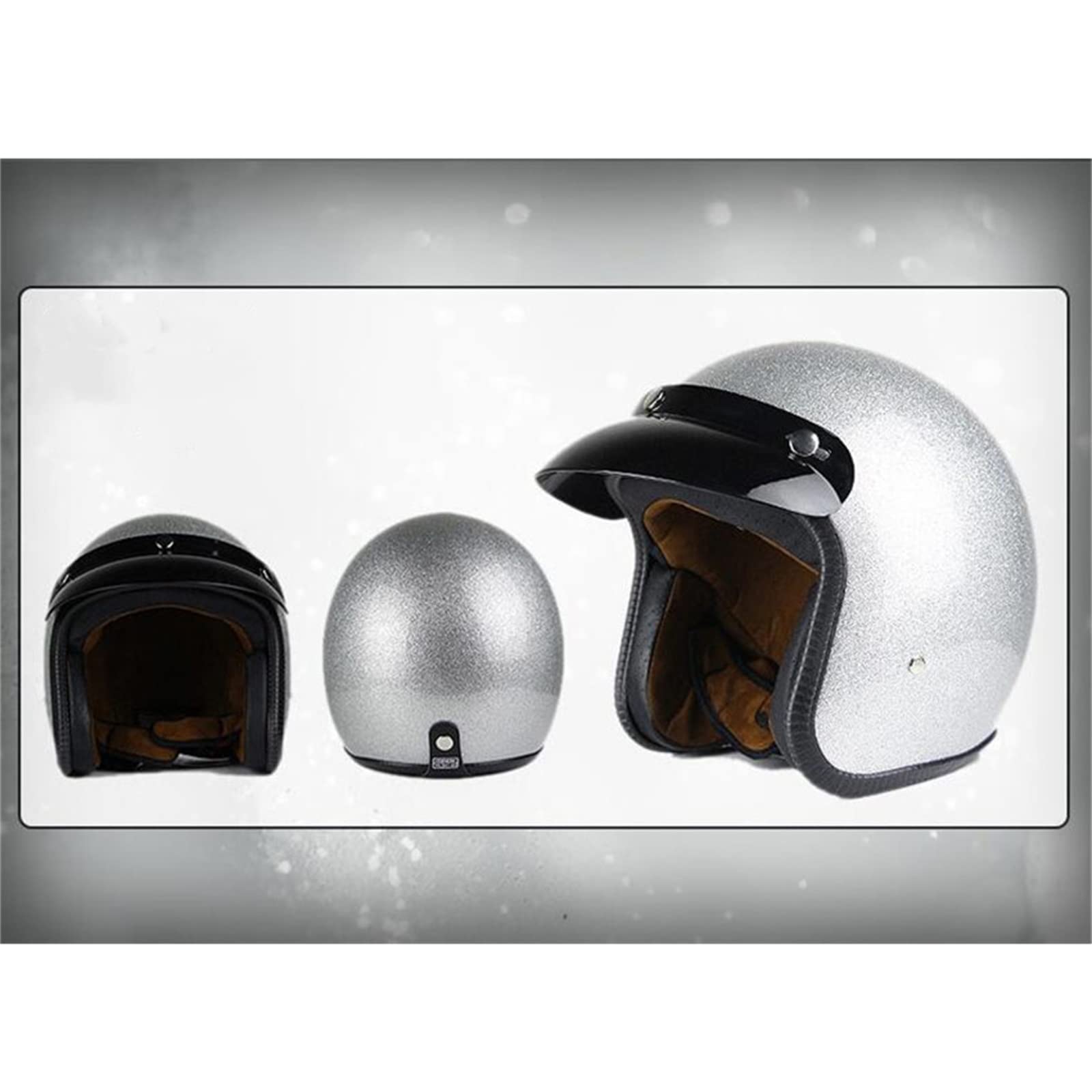 BGMKE Caschi Motociclo Adulto retrò 3/4 Aperto Mezzo Casco Street Vintage Portatile Casco Scodella per Uomo Donna Scooter Ciclomotore Casco Jet Chopper Cruiser Casco ECE Certificato