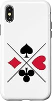 Vista 5 de Funda para iPhone 16 Poker Card Game Symbols Spades Check Cross Heart Games Cards Case