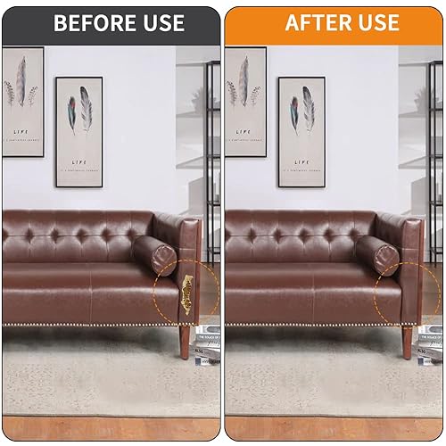 Miniatura 6 de YORTJ Cinta de reparación de cuero marrón oscuro para muebles 3 x 60 pulgadas cinta de reparación súper adhesiva para muebles de vinilo asiento de