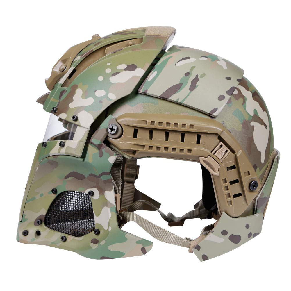 Cosplay Airsoft Taktyczny kask do jazdy na świeżym powietrzu Sorta-Kinda Mandalorian/Boba Fett/Galac-Tac styl CS Game itp., kask z wymiennymi soczewkami