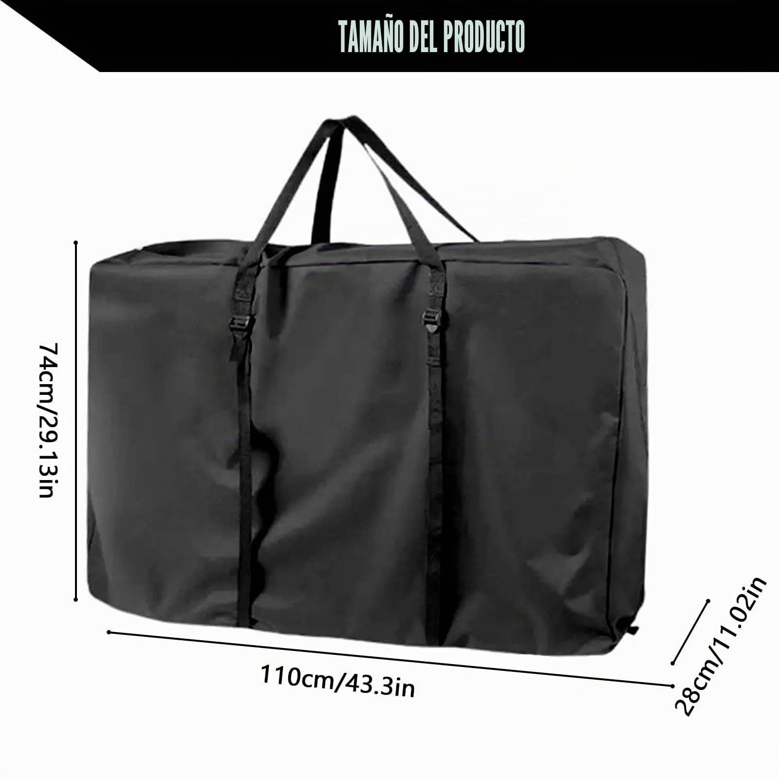 Bolsa de transporte para silla de ruedas, 600D para andador, 110 x 74 x 28 cm, bolsa de viaje para silla de ruedas, gran bolsa de transporte para andador y sillas de transporte, bolsa de snowboard e