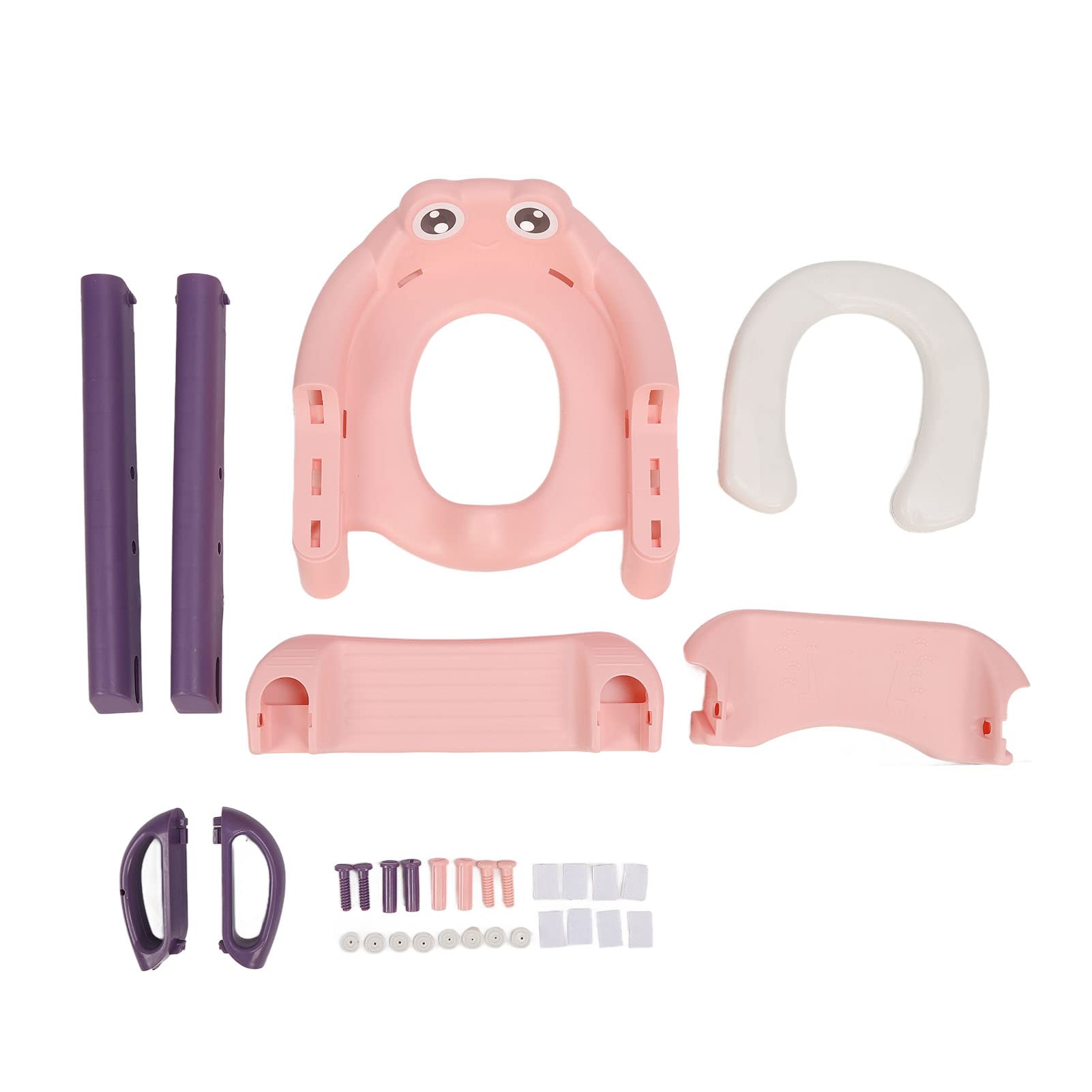 Składane Siedzisko do Nocnika dla Dzieci Zapobiega ślizganiu się Dzięki Stołkowi do łazienki dla Małych Dzieci Użyj Materiału PVC (PINK)