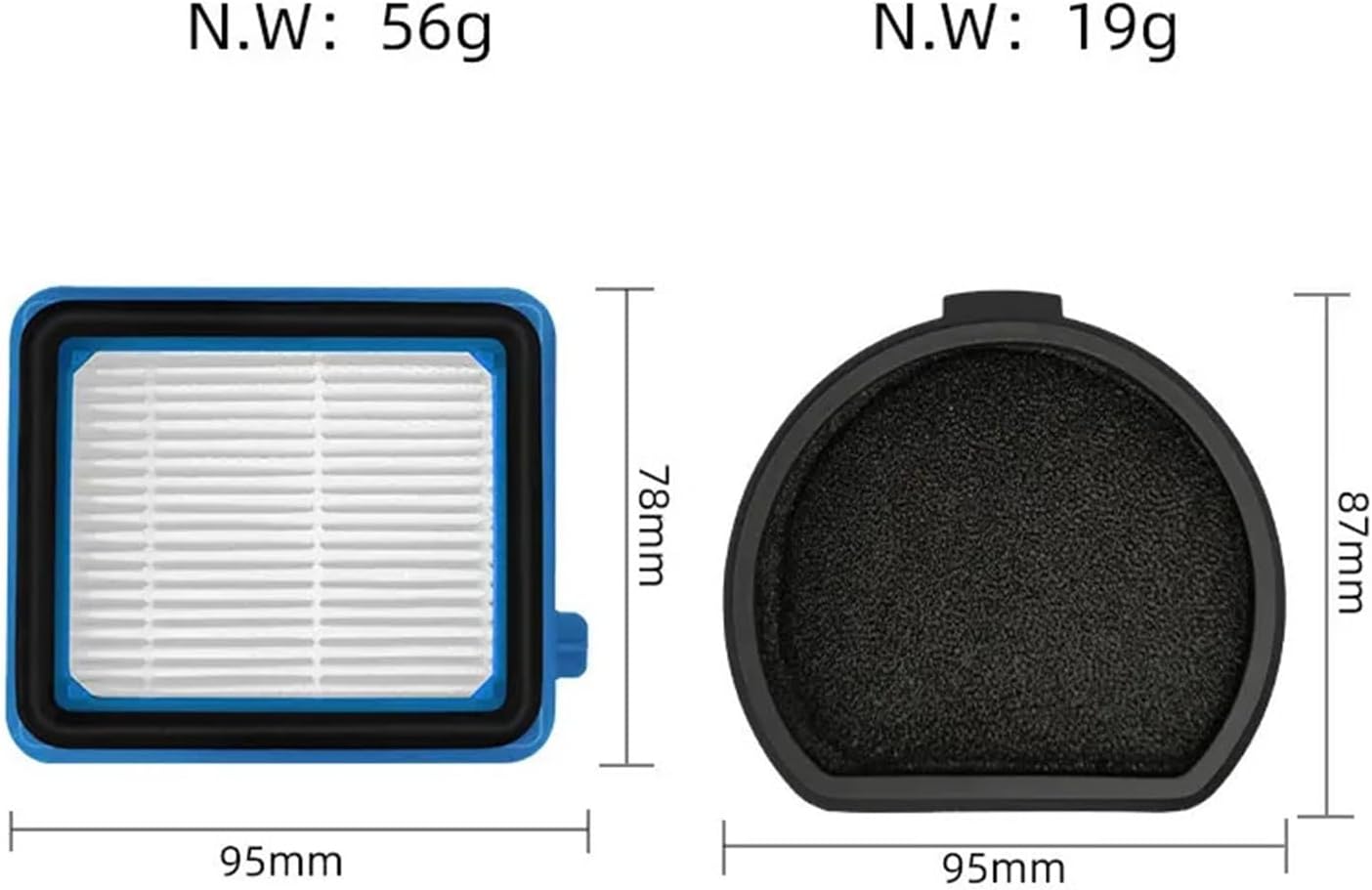 Exhaust Filter，Hepa Filter。Compatible for Electrolux PF91 5EBF / 5BTF / 6BWF。Replacement Cordless Vacuum Cleaner Spare Part(4 pcs Round Filter)