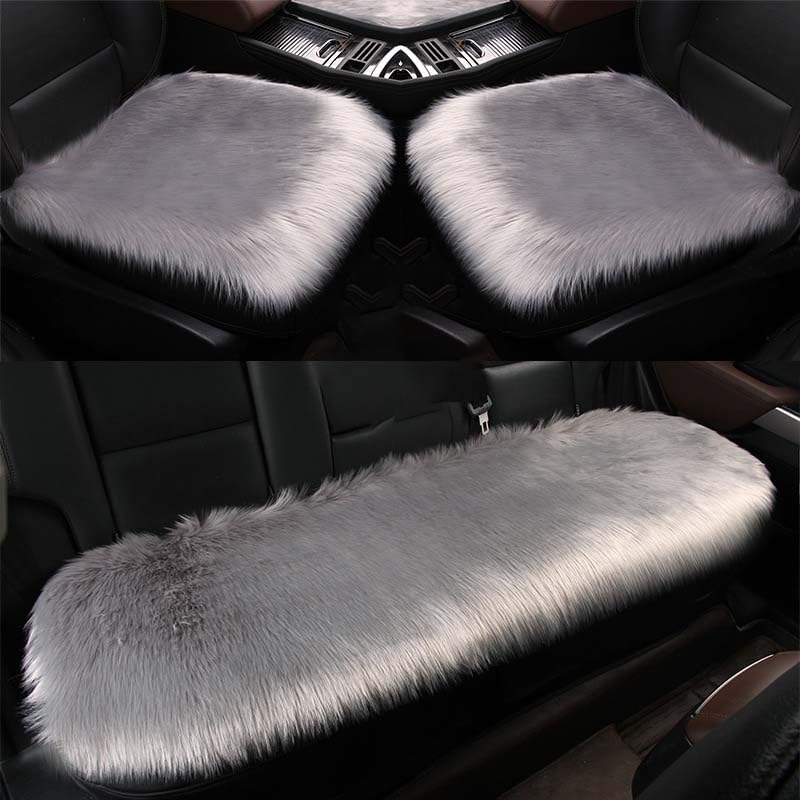 Couverture coussin housse siège voiture universel en peluche auto 3 pièces