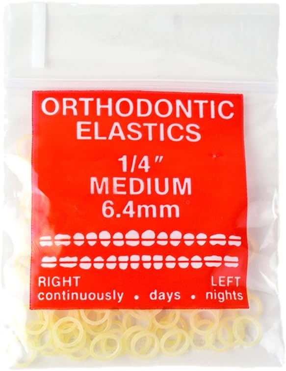 100 pack Orthodontic Elastics Bands 1/4 Inch diameter - Great for Dreadlocks, Braids, Top knots