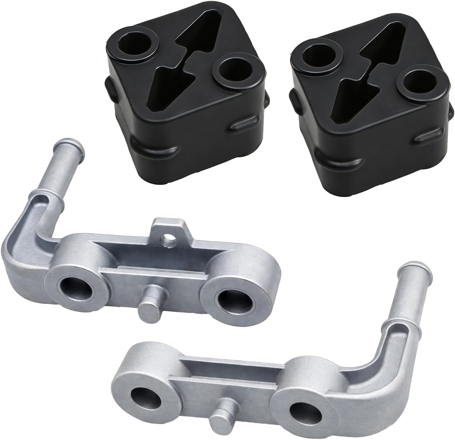 FUSCH Rear Left & Right Exhaust Muffler Support Bracket Set with Rubber Isolators Compatible with Dodge Ram 1500 5.7L 6.2L 2019-2024, Replace 68275662AB 68395841AA 68519121AA