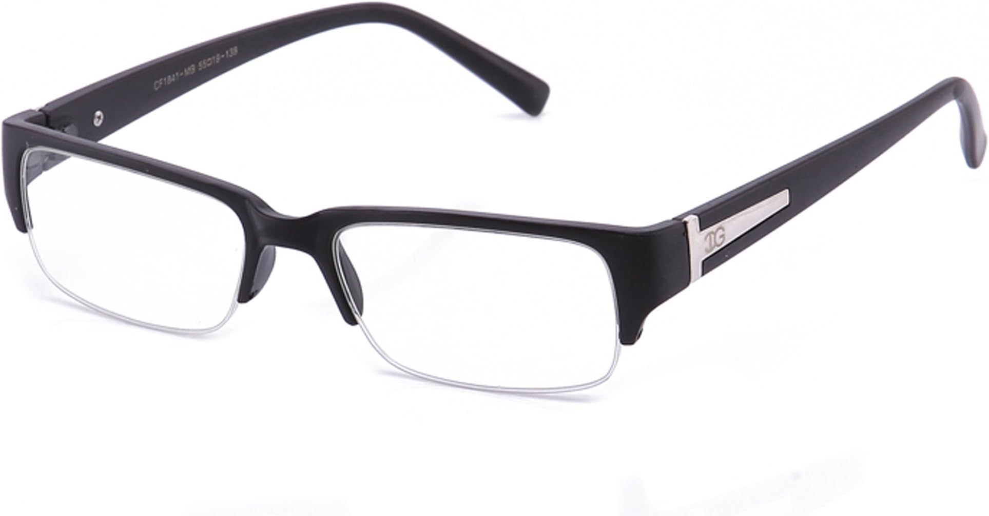 Newbee Fashion - "Aliz" Unisex Clear Lens Sleek Half Frame Slim Temple Fashion Glasses