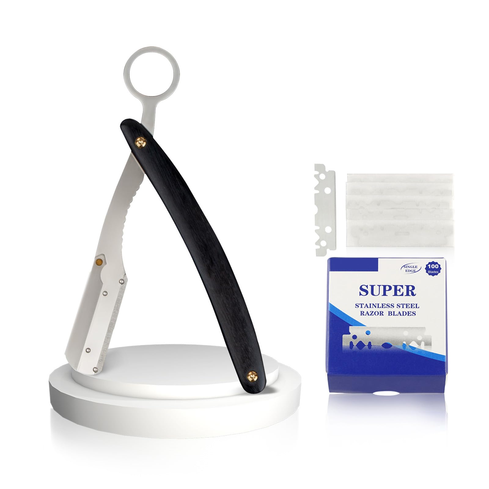 Buy CestoMen Professional Wooden Straight Edge Barber Razor with 100