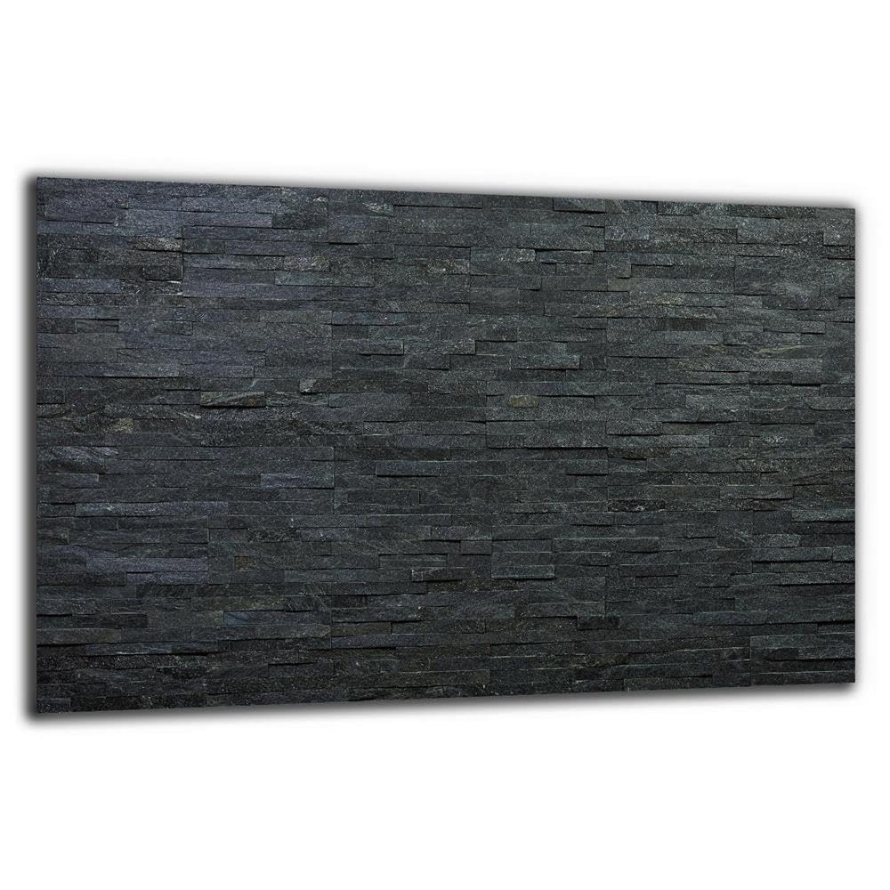 Herdabdeckplatte Abdeckung Ceranfeld Abdeckplatte Schneidebrett 1-Teilig 80x52 Schiefer Ziegel Steine Schwarz Spritzschutz Glasplatte Ceranfeldabdeckung Herdschutz Sicherheitsglas Glasschneidebrett