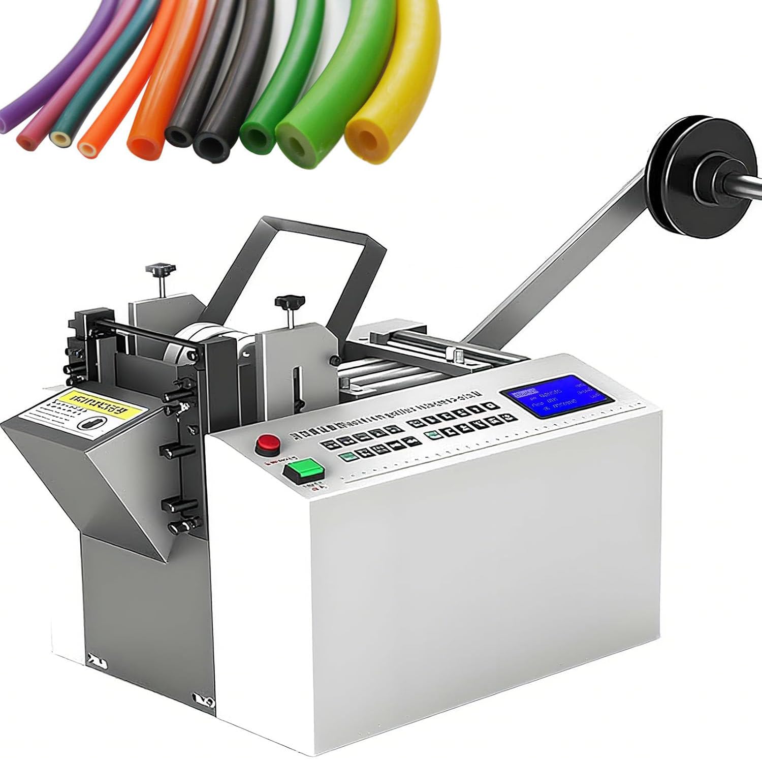 Machine De Coupe De Tubes Thermorétractables Entièrement Automatique avec écran LCD,Coupe-Tubes électrique pour Gaines Thermorétractables Et Caoutchouc Gaines pour Tubes