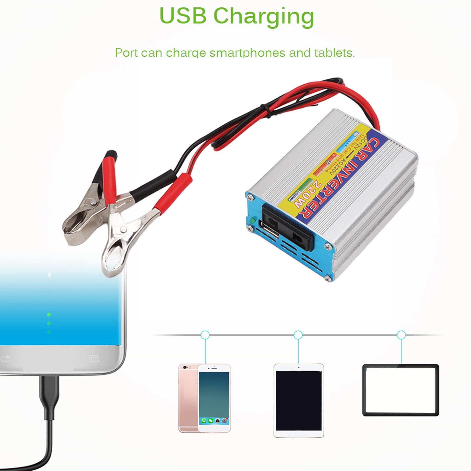 Marhynchus Kit de Panel Solar de 40W DC12V a 220V 220W Kit de Cargador Solar con Puertos USB Duales para Acampar Al Aire Libre Cas de Senderismo Casas
