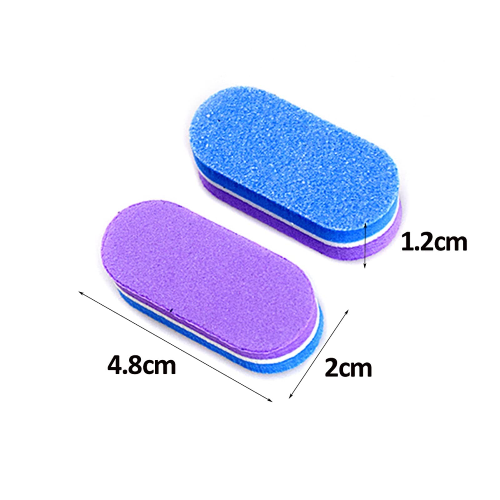 Schwamm-Nagelpolierblöcke, Mini-Schwamm-Nagelpolierfeilen, Körnung 100/180, 4,8 x 2 x 1,2 cm, mehrfarbig, 10/20/40 Stück (lila, 20 Stück)