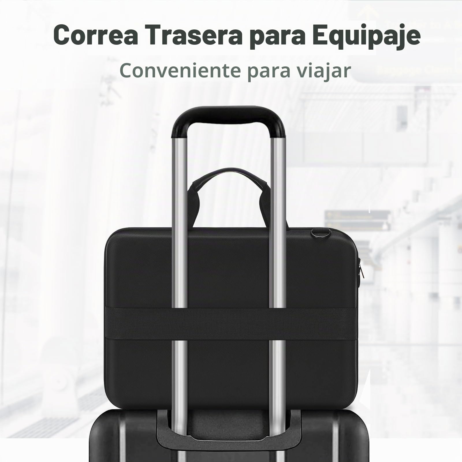 MOSISO Funda Carcasa Portátil Hombre Mujer,15,6 Inch Ordenador Bolsa Compatible con MacBook, HP, Dell, Lenovo, Asus, 16 Pulgadas Laptop Bolsa con Frente Bolsillo&Bandolera&Correa,Negro