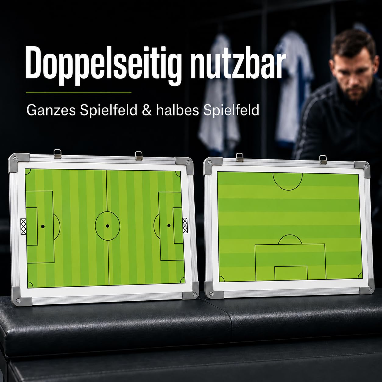 Profi Taktiktafel mit Tragetasche und Trillerpfeife - Verbessern Sie Ihre Spieler - Zusätzlich mit Zonenfeld für perfektes Stellungsspiel
