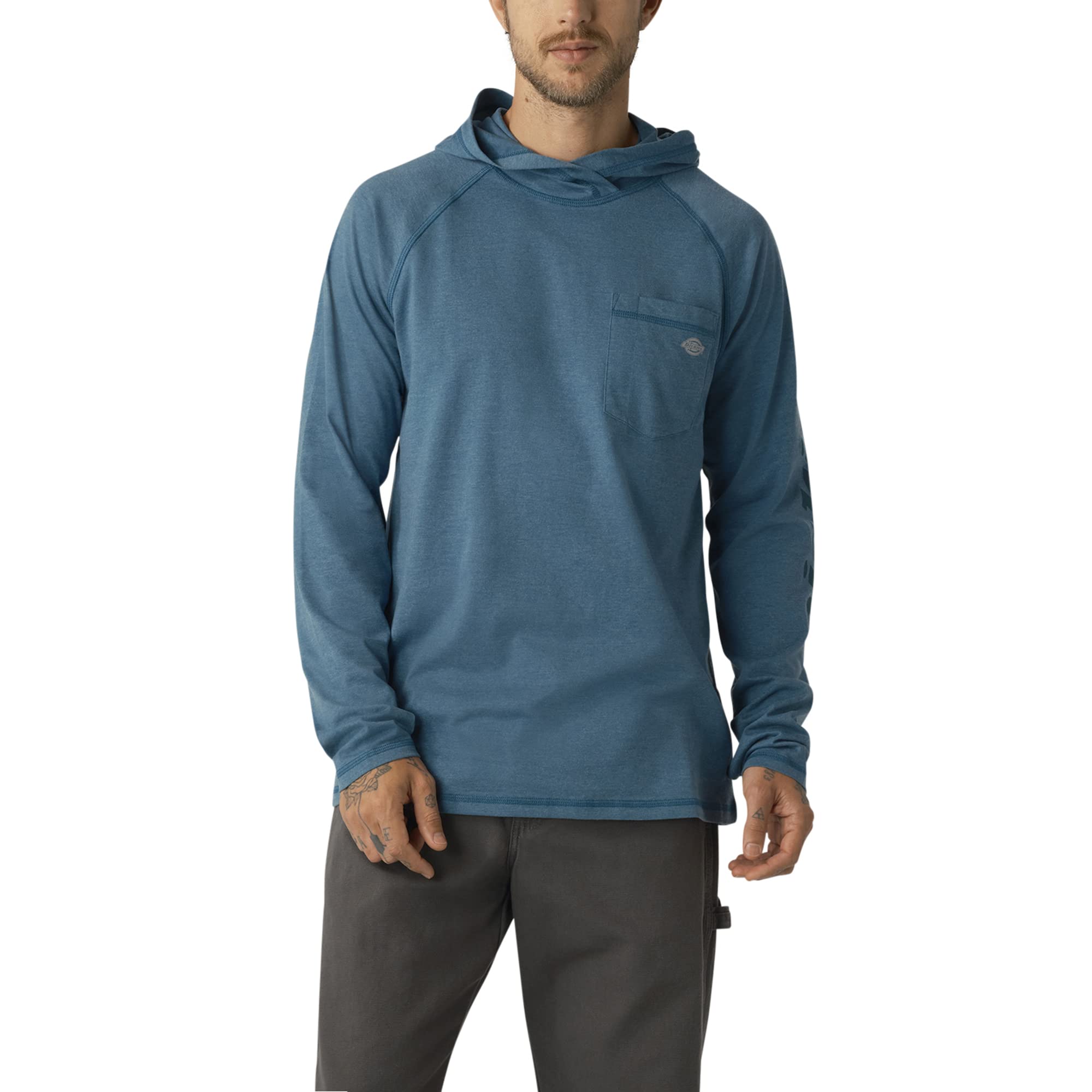 Dickies Men's Deep Sky Single Dye Cooling Performance Long Sleeve Work Utility T-Shirt, Medium