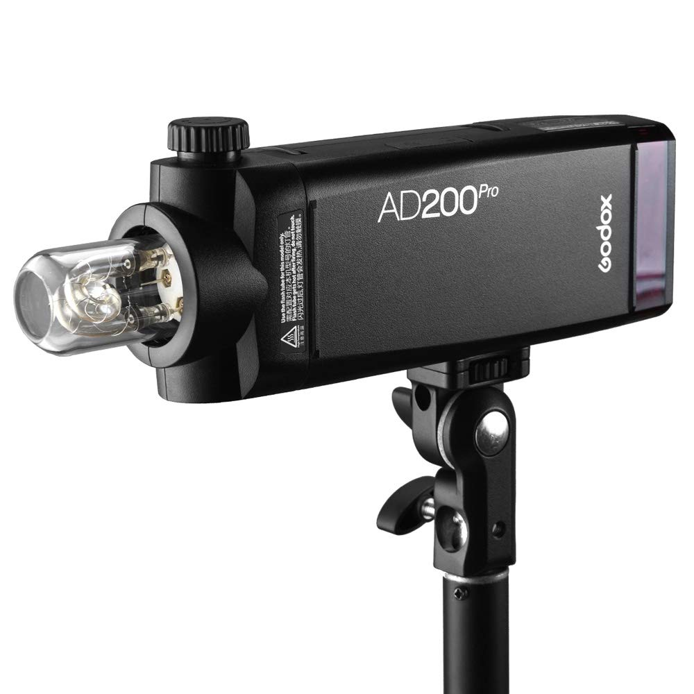 Godox AD200 Pro Version Flash Flash, 200 WS 2,4 G Flash 1/8000 HSS, 500 Full Power, 0,01-2,1 s Recyclage, Batterie 2900 mAh, Ampoule Flash/Speedlite Fresnel Flash Head