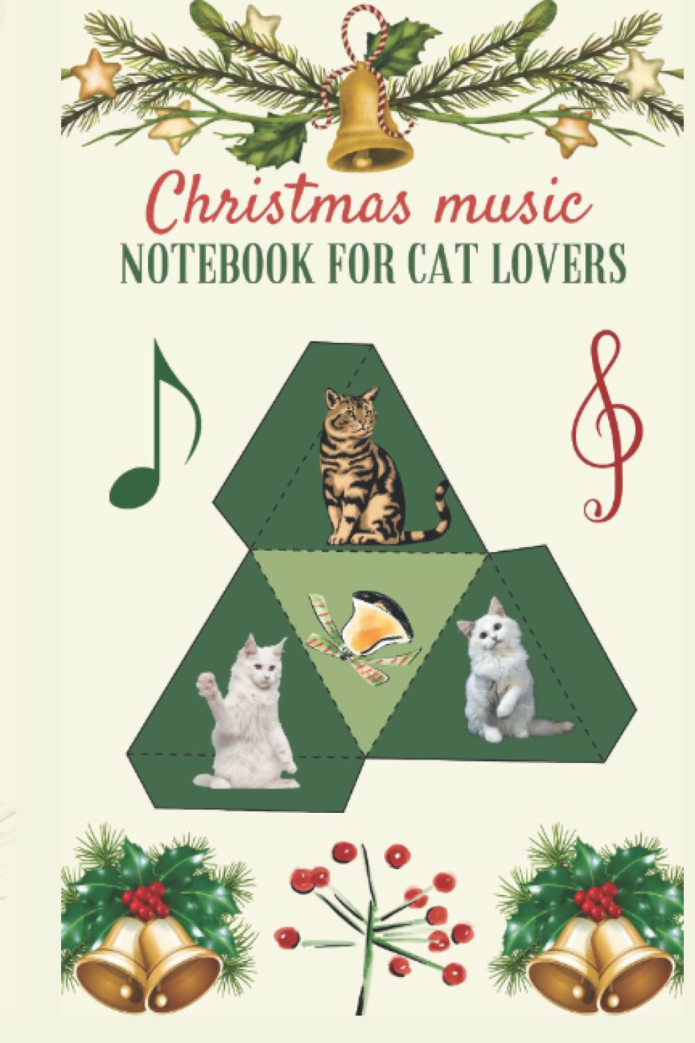 Manuscrit musical pour chat : cahier de partitions de Noël et carnet de notes de musique